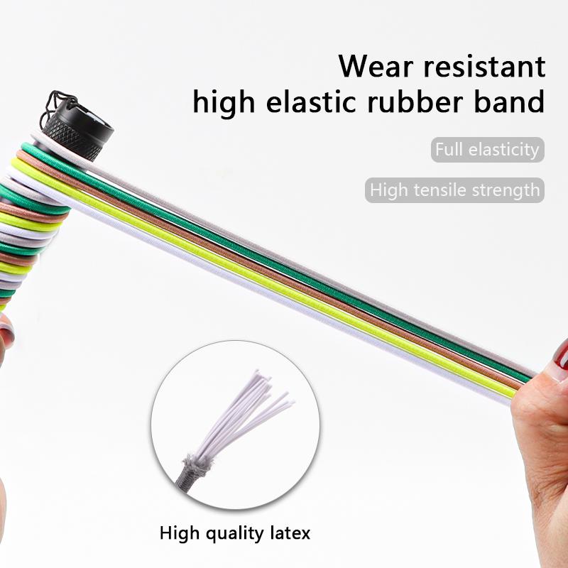 1 Pair Round Elastic Shoe Laces No Tie Shoelaces Tieless Metal Spring Buckle Shoelace for Kids Adults Elderly One Size Fit All