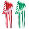 Kids Girls Candy Cane Christmas Dance Bodysuit Jumpsuit Unitard One Shoulder Xmas Holiday Santa Sweetie Costume Dancewear