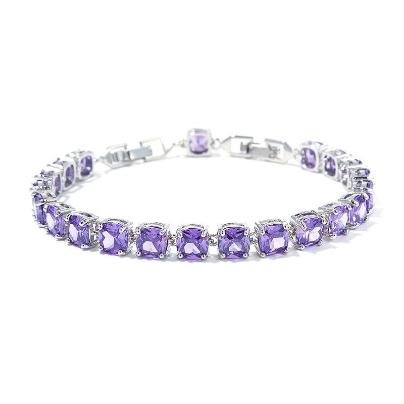 Браслет Kaidimei Color Square Zircon Женский Ювелирные изделия высокого класса Многоцветный