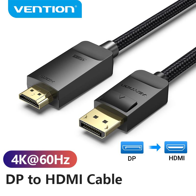 Кабель Vention DisplayPort-HDMI, кабель 4K DP-HDMI, 1080P, 60 Гц, порт дисплея HDMI для ПК, ноутбука, HDTV-проектор, кабель DP-HDMI