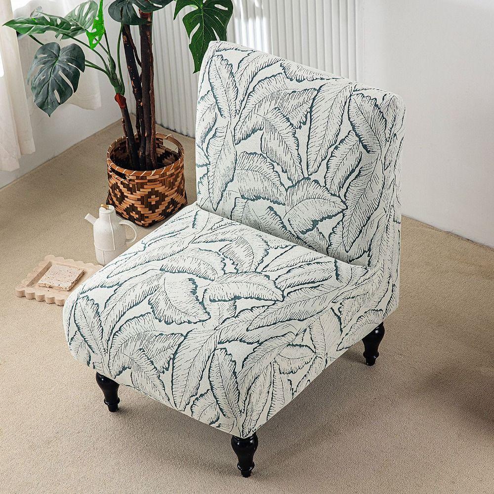 Printed Armless Chair Cover Washable Furniture Protector Cover Durable Single Sofa Slipcover
