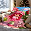 Strawberry Shortcake Pattern Blanket for Home Decoration, Bed, Sofa, Car Travel, Camping, Suitable for All Seasons, Birthday Christmas Gift