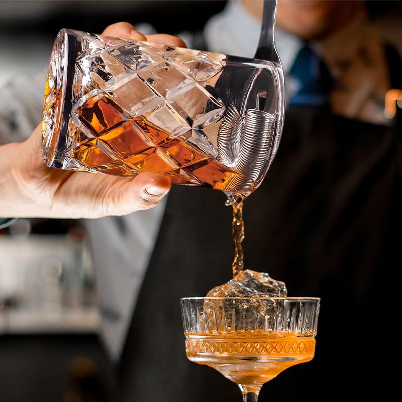 Хрустальный бокал для смешивания коктейлей 700 мл бесшовный с толстым утяжеленным дном бокал для вина напитков виски бокал для перемешивания для барменских инструментов