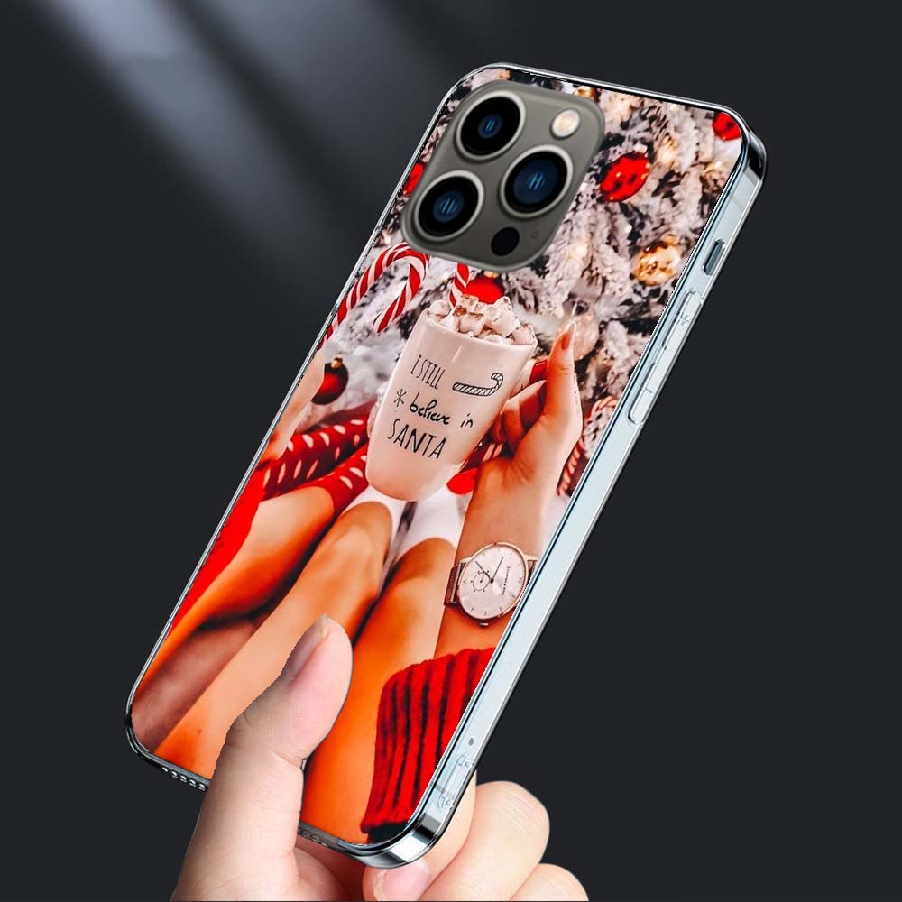 Зимний Кофе Рождественский Чехол Для Телефона Для Iphone 16E 15 Pro 14 Plus 17E 16 17 Pro Max Air 11 12 13 Mini Ударопрочный Capa Милый Cov