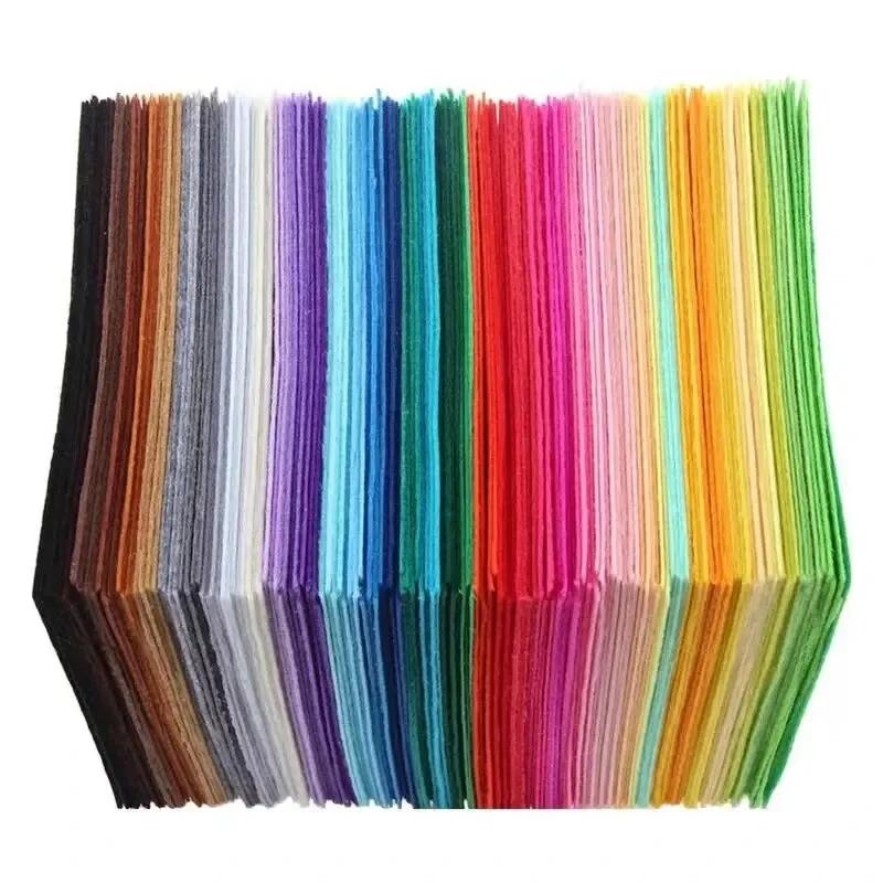 40Pcs Soft Felt Fabric Sheet Assorted Color Patchwork Sewing DIY Craft Squares Nonwoven 1mm Thick Handmade Fabric Weaving