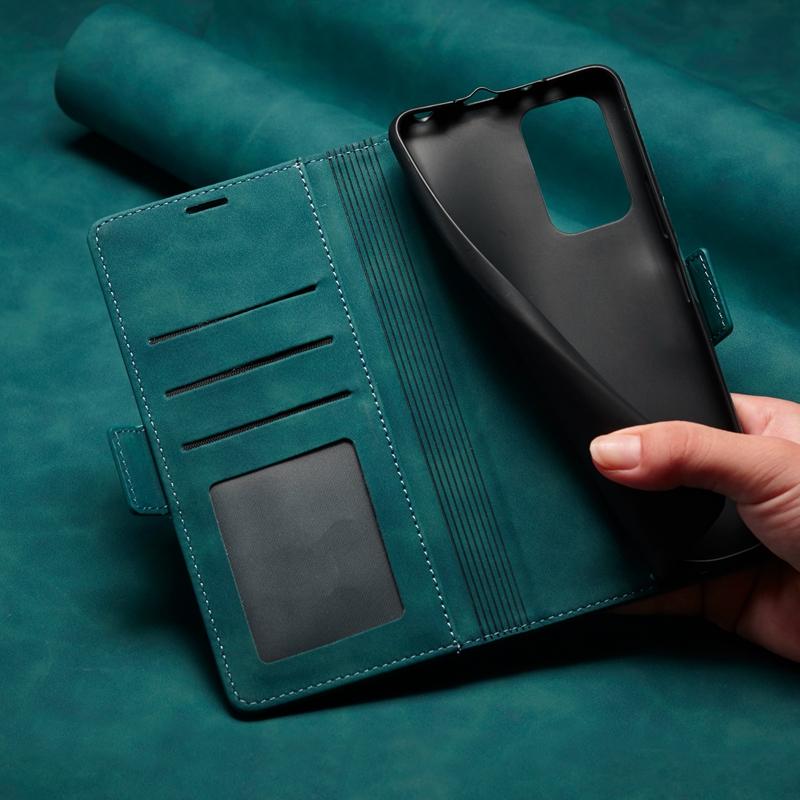 Карманный чехол-кошелек для визитных карточек для iPhone Samsung Xiaomi Skin Feel из искусственной кожи с подставкой и откидной крышкой