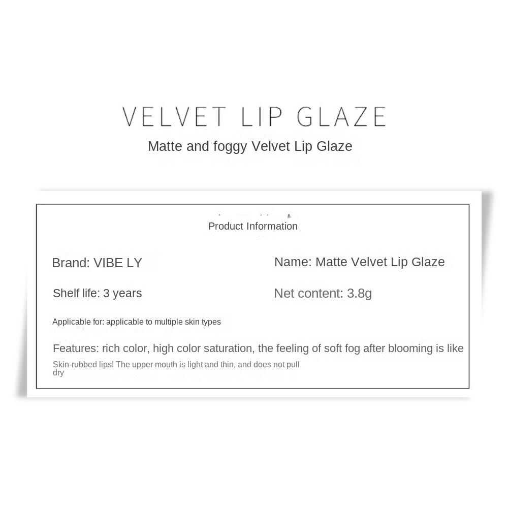 VIBELY Matte & Mist Velvet Lip Glaze Air Mist Waterproof Long Lasting White Lipstick