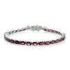 Теннисный браслет с гранатом - серебро 925 пробы