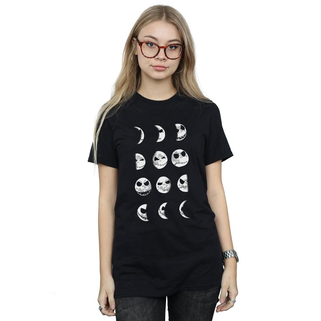 Disney Womens/Ladies Nightmare Before Christmas Jack Moon Cotton Boyfriend T-Shirt