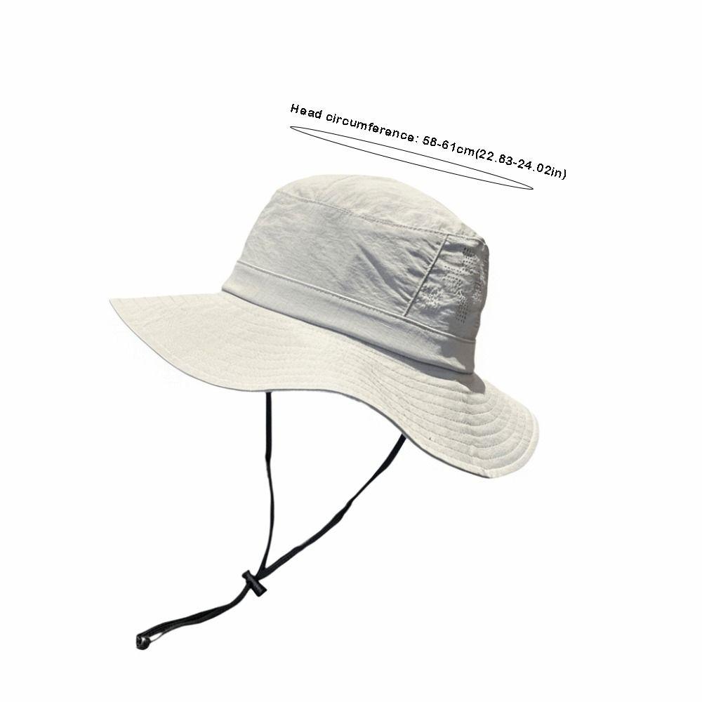 Breathable Fisherman Hat Solid Color Sun Protection Hat Windproof Hiking Cap Outdoor Hiking