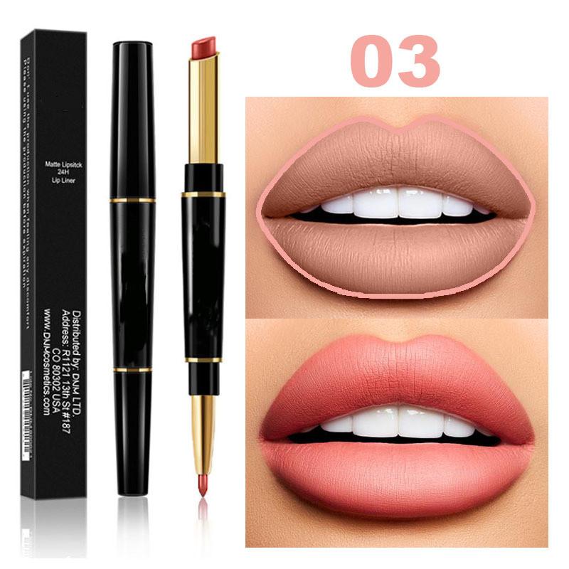12 цветов, сексуальная красная матовая помада для губ, подводка для губ 2 в 1, матовая помада для макияжа, прочная водостойкая телесная красная помада, косметика для губ