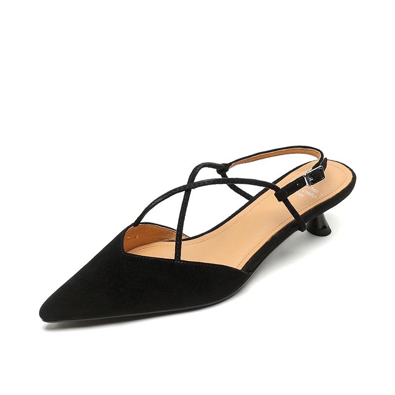 Модные новые летние сандалии из овечьей замши, женская обувь, сандалии с острым носком для женщин, модные сандалии с закрытым носком, обувь ручной работы из натуральной кожи