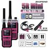 Baofeng UV-5R Mini Walkie Talkie BF-5R Mini Ham Two Way Radio Pink Dual Display USB-C 999 Channel AM For Camping Hiking Hunting