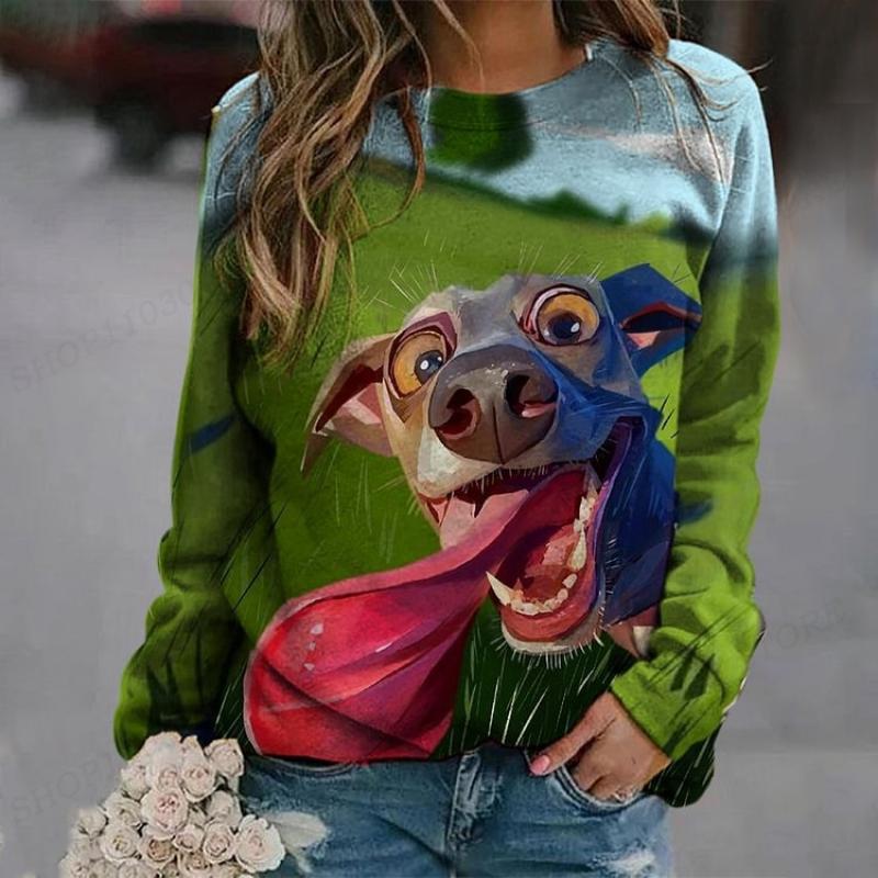 Толстовка для домашних животных с 3D животным принтом, с круглым вырезом, с длинными рукавами, толстовки в стиле Харадзюку, пальто высокого качества, спортивный костюм для девочек, женские Sudaderas