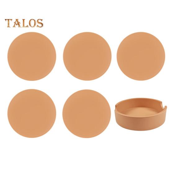 5 шт. силиконовых подставок с держателем, нескользящий коврик под чашку для напитков, утолщенные впитывающие коврики для горячих или холодных напитков, защита мебели, термостойкие