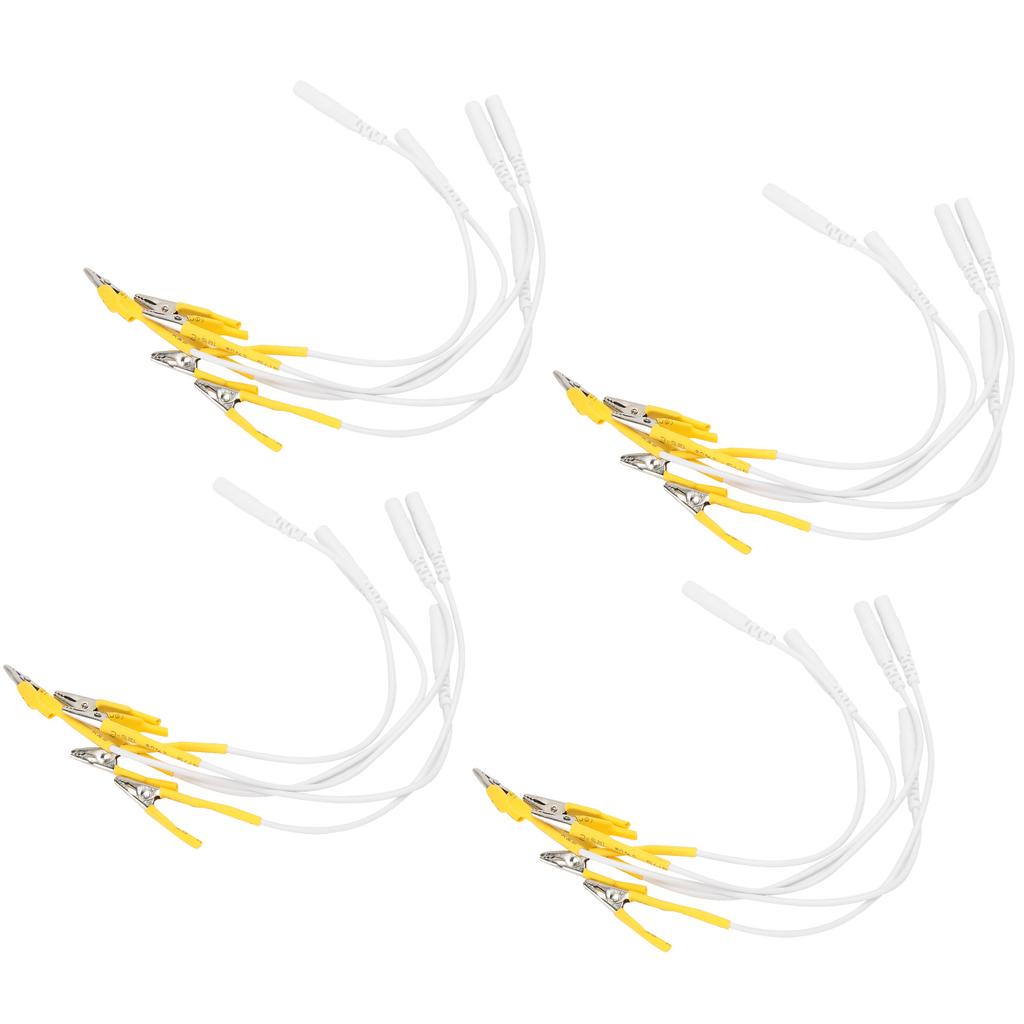 20pcs / bag Clip Electrode Lead Wires Cable for TENS Unit Physiotherapy Machine Yellow