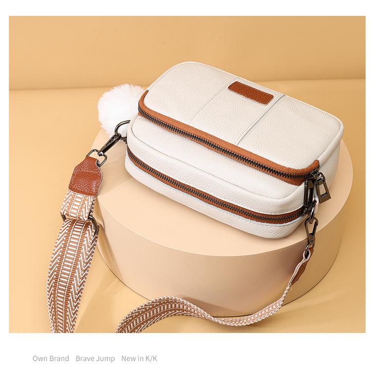 Женская сумка из натуральной кожи через плечо и кроссбоди - Модная однотонная, маленький квадратный дизайн