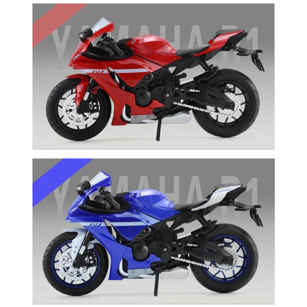 1/12 YAMAHA YZF-R1 Модель гоночного мотоцикла из сплава Литая модель уличного спортивного мотоцикла Имитация звука и света Игрушки для детей Подарок
