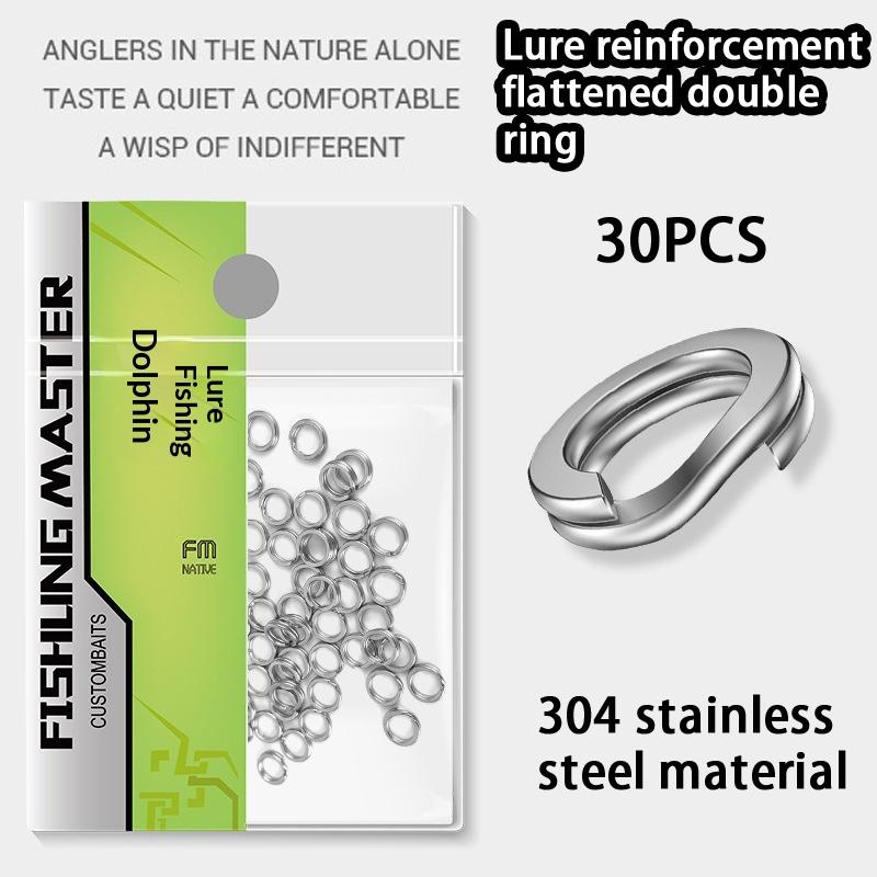 Flat Stainless Steel Lure Three Hook Connector Improved Strength Steel Ring for Multiple Fishing Applications