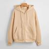 Women Autumn Solid Color Padded Hooded Jacket Teen Long Sleeve Loose Top