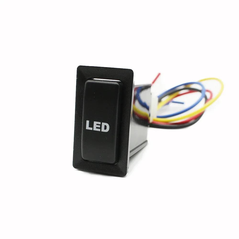 Car Blue LED Light DRL Fog Lamp Power On Off Switch Radar Camera Misic Button For Toyota LC95 2002 For HINO 500/700 Accessories