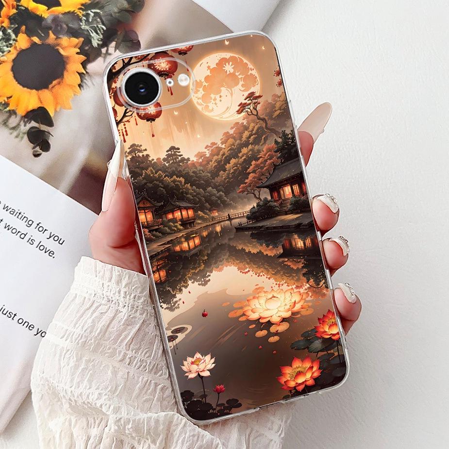 For Apple iPhone 16e Case Cute Cat Lion Painted Cover Soft Slim Phone Case For iPhone SE 4 SE4 2025 iPhone16e 5G Back Cover Bags
