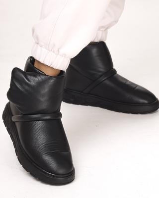 Угги на липучке 409750 36 черный кожа