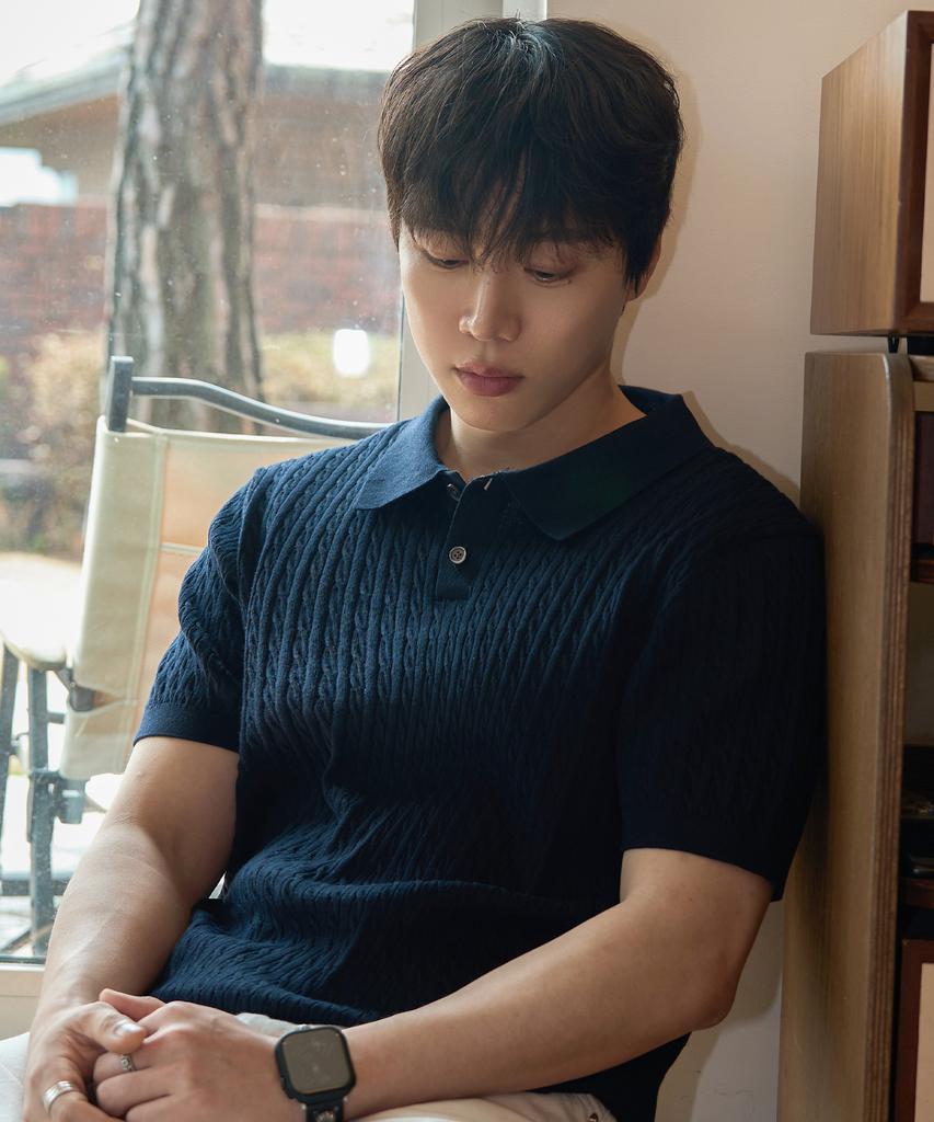 MINDBRIDGE [On] Washable Cable Collar Short Sleeve Knit - 2 Colors