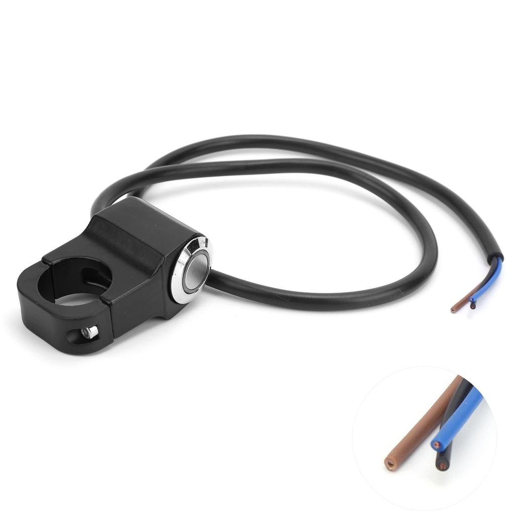 78in 22mm LED Indicator Light Motorcycle Switch Handlebar ONOFF Universal for ATV UTVBlue Light