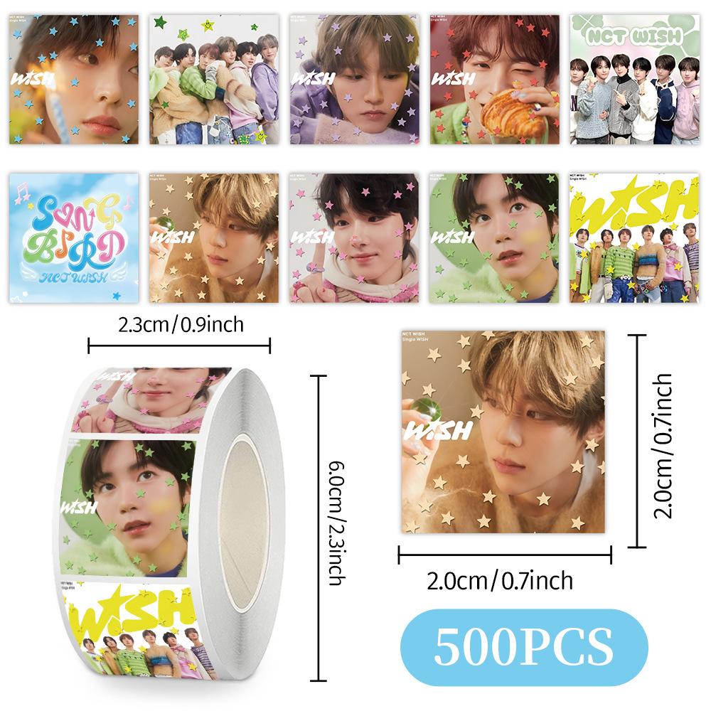 Наклейки Skzoo Idol Roll 500 шт. Клейкие этикетки для DIY Журнала Скрапбукинга Чехла Телефона Декора Polaroid Фанатов
