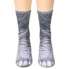 Unisex Adult Children 3D Print Animal Foot Hoof Paw Print Sock Novelty Crew Socks Tube Mid Stockings