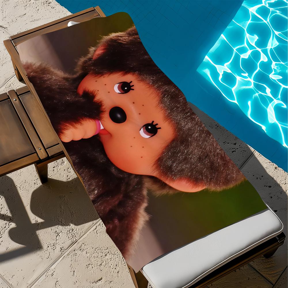 Мультяшный M-Monchhichi-S Полотенце Пляжное Ванное Быстросохнущее Легкое Портативное Сауна Кемпинг Бассейн Путешествие