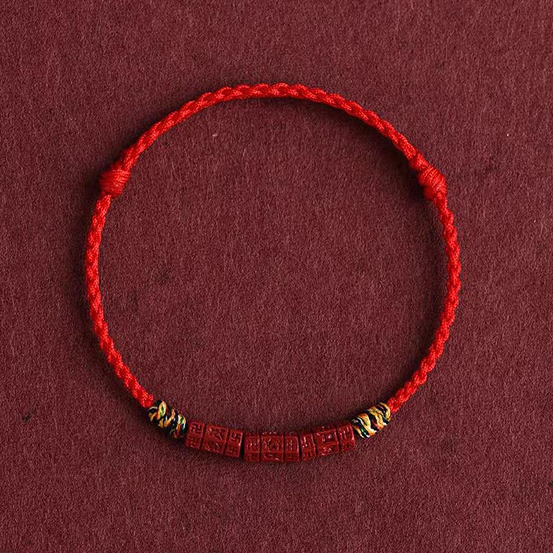 Браслет ручной работы из бусин киновари с красным узлом и веревкой, браслеты на удачу для женщин, мужчин, влюбленных, лучших друзей, ювелирные изделия, аксессуары, подарки