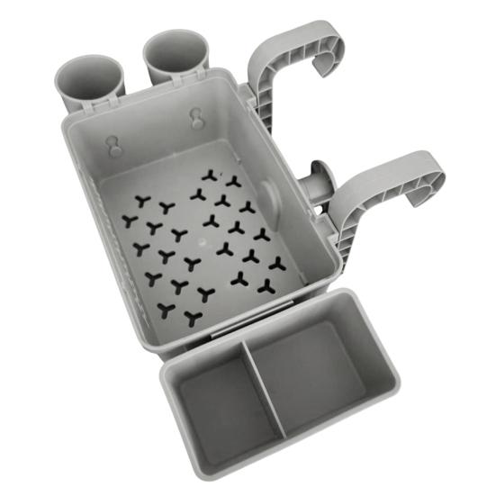 Yousheng Pool Storage Basket for Above Ground Pools Poolside Storage Organizer with Cup Holder Hook Pool Accessories Holder Fits for Most Frame Pools