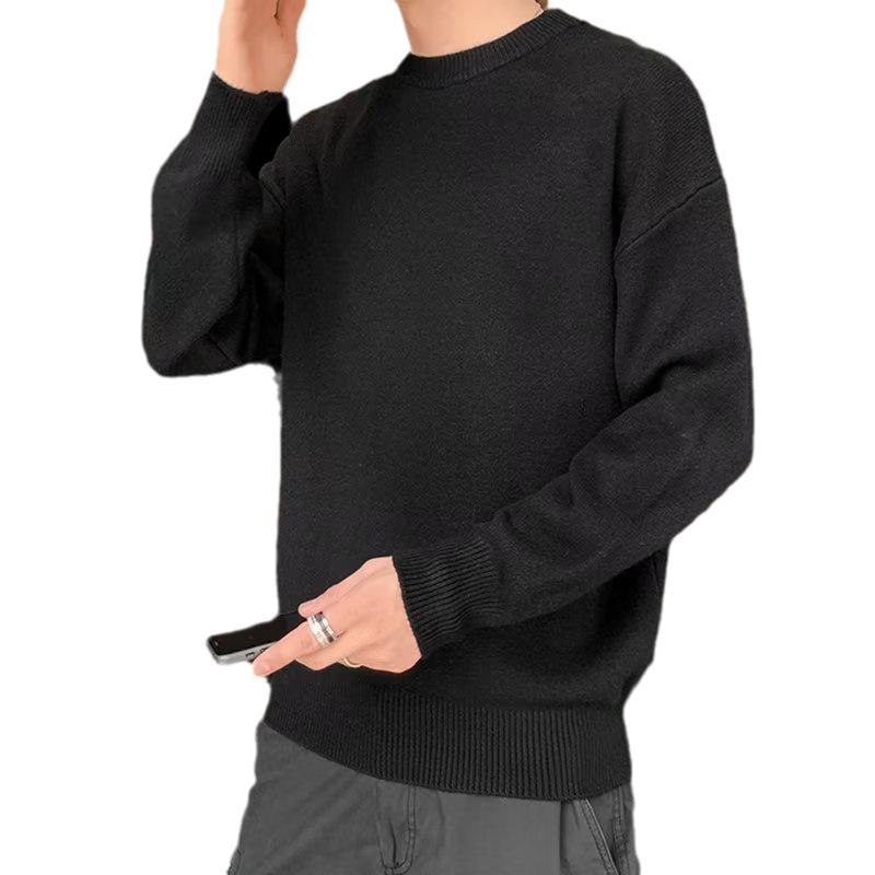 Men's Solid Color Sweater: Loose, Cozy, and Versatile for Autumn & Winter