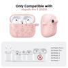 AHASTYLE WG186 Для AirPods Pro 3 Силиконовый чехол с тисненым цветочным узором Защитная крышка с крючком