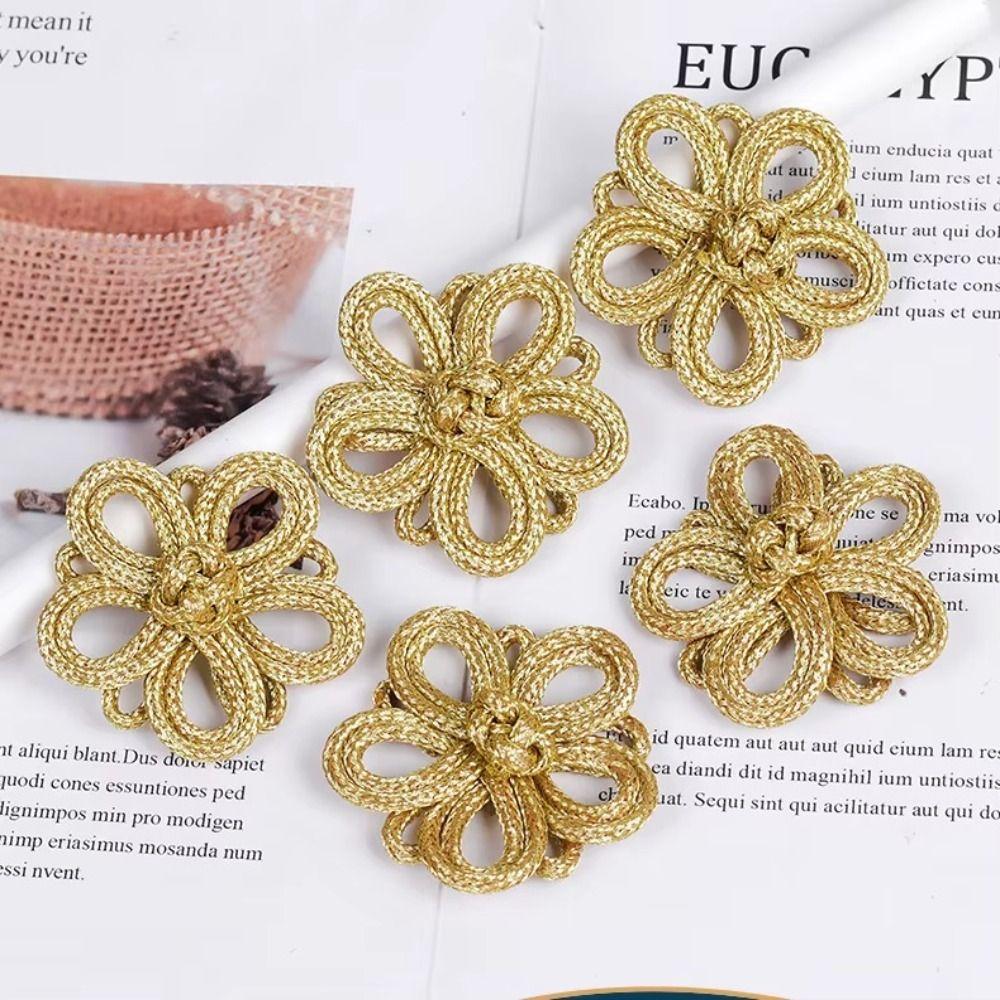 Golden Chinese Knot Buttons Handmade Tang Suit Buttons Cheongsam Buttons Cheongsam Making