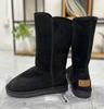 Женские классические зимние сапоги для снега теплые из натуральной кожи с мехом Австралия плюс бархат до колена зимние