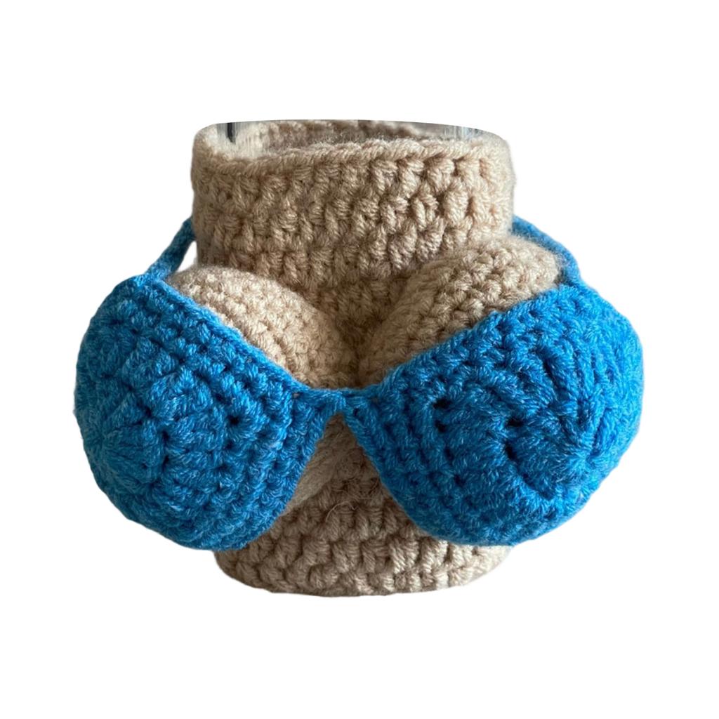 Handmade Knitted Cup Sleeve Bottle Cover Crochet Insulated Drink Holder Soft Yarn Reusable Cozy for Bottles and Cups