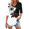 Shirts For Women Trendy V Neck T Shirts Casual Printed  Blouse Half Sleeve Tops For Women