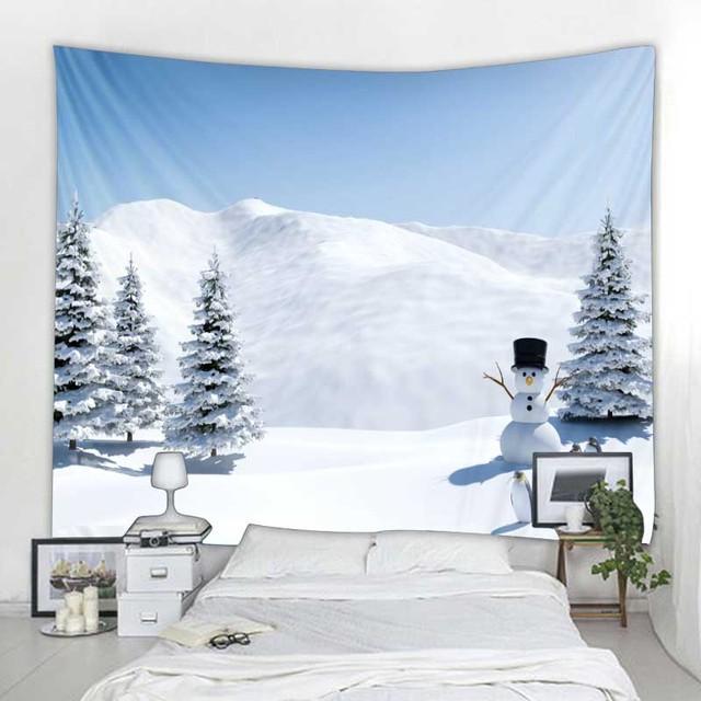 Рождественский гобелен настенный Санта-Клаус Рождественская елка Снежная сцена домашнее праздничное украшение гобелен камин рождественские подарки