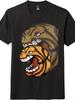 Unisex Casual Trendy Cartoon Tee The Basketball Roaring Face Grumpy T-Shirt
