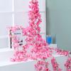 Искусственная лоза Вишня Цветок Сакура Цветение Гирлянда Украшение для дома для спальни офиса Розово-красный