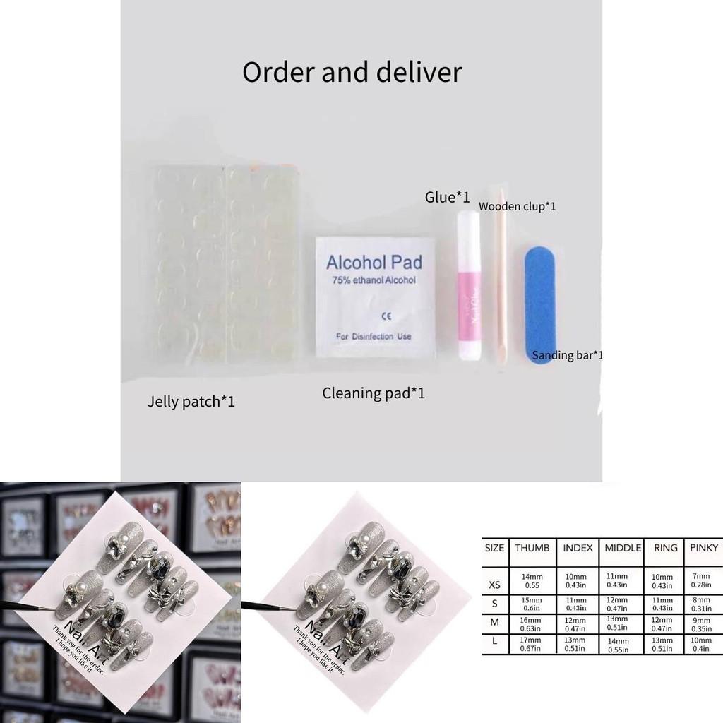 Handmade Luxury European And American Style Nail Art Piece With Big Diamonds And Pearls Detachable And Stylish