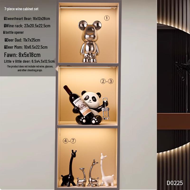 Panda Wine Rack: Luxury Sideboard & Bookcase with Cup Holder – Perfect Housewarming Gift
