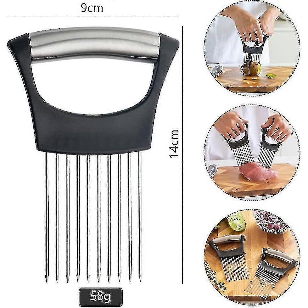 Stainless Steel Onion Fork, Stainless Steel Onion Knife, Onion Slicer, Suitable For Cutting Meat, Vegetables, Fruits, Etc, Stainless Steel Kitchen Ute