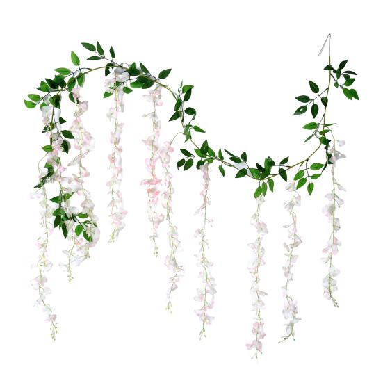 Yousheng Имитация цветов глицинии Искусственное плакучее растение с цветами Искусственное цветение глицинии Лоза для гирлянды Свадебная арка Декор стены
