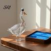 Бутылка для виски в форме гуся, Декантер, 3D стеклянный животный декантер для алкоголя для барной витрины, Арт-диспенсер для вина, Домашний подарок, Янтарный