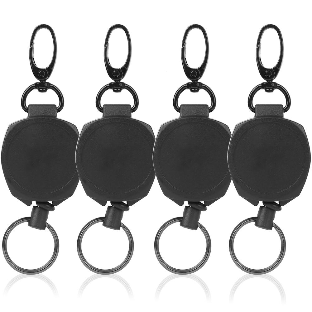 4 шт., походный кемпинг, анти-потерянный выдвижной брелок для ключей, противоугонный, безопасный, растягивающийся брелок