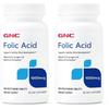 GNC Фолиевая кислота 1000 мкг Красные кровяные клетки 100 шт., Правильное развитие, Вегетарианский, Поддержка образования, Плод, 2 упаковки, Важная формула для младенцев